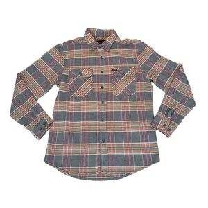 Brixton Men's Standard Fit Plaid Button Up Flannel Shirt Size M Brown